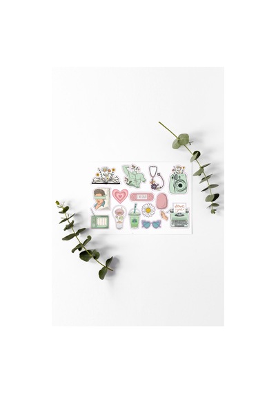 Vintage Karışık Tasarımlı A5 Stickers Çıkartma Pytkstk067