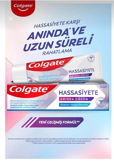 Colgate Hassasiyete Anında Çözüm Beyazlatıcı Diş Macunu 4 X 100 Ml Beyazlatma