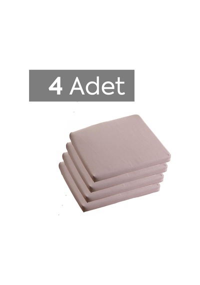 Sandalye Oturum Minderi Renkli 40x40x4 Bağcıklı Çıkarılabilir Kılıflı Su İtici Açık Gri 4'lü Diğer