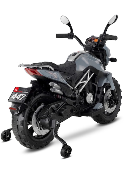 447 Motocross Akülü Motor Çocuk Motoru 12v Gri Gri
