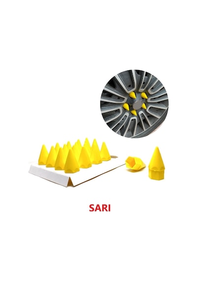 Sivri Mermi Bijon Kapağı Sökme Aparatlı 20 Li Set Sarı 17 Mm