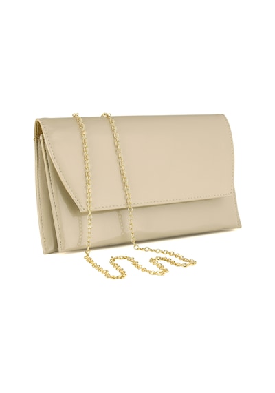 Erkan Saçmacı Ten Rugan Zincir Askılı Manyetik Kapaklı Çift Bölmeli Abiye El Çantası