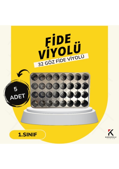 Fidelik Viyol 15 Adet 32 Göz Fide Viyolü Fide Altlığı Tohum Yetiştirme Kabı 5 Adet