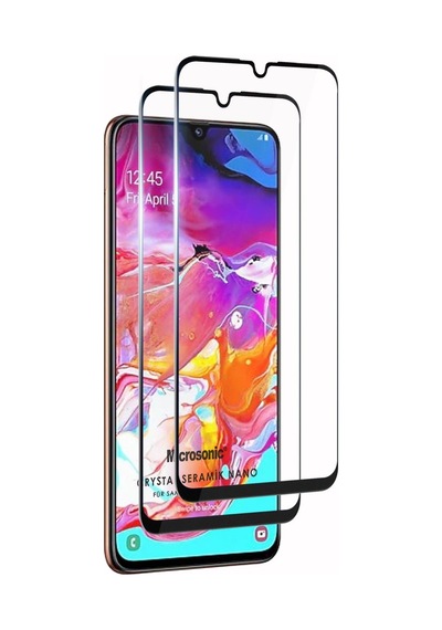 Microsonic Samsung Galaxy Uyumlu A70 Crystal Seramik Nano Ekran Koruyucu Siyah 2 Adet