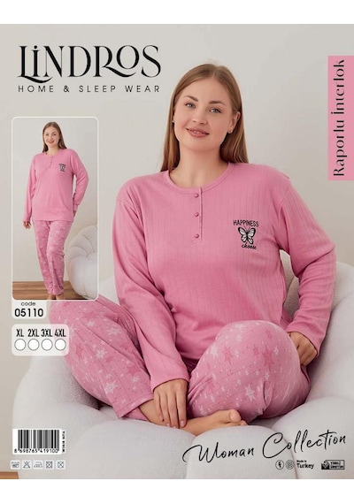 Boyraz Lindros Kadın Pamuklu Düğme Yaka Raporlu İnterlok Battal Pijama Takımı 05110 - 1 Adet Pembe Boyraz Lindros Kadın Pamuklu Düğme Yaka Raporlu İnterlok Battal Pijama Takımı 05110 - 1 Adet Pembe