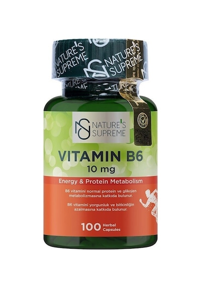 Natures Supreme Vitamin B6 10 Mg 100 Kapsül Aromasiz