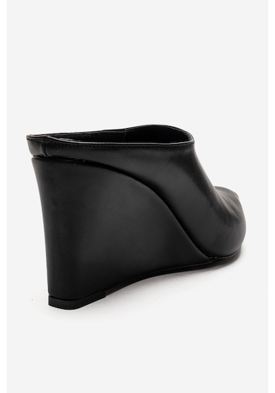 Luvishoes Senso Siyah Cilt Sivri Burunlu Kadın Dolgu Topuklu Terlik Siyah Luvishoes Senso Siyah Cilt Sivri Burunlu Kadın Dolgu Topuklu Terlik Siyah