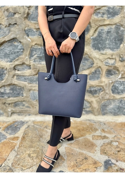 Just Polo Kadın Yeni Sezon Yumuşak Deri Lüks El Çantası Shopper Lacivert