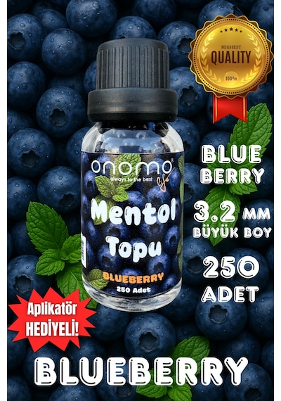 Premium Mentol Topu Böğürtlen 250 Adet Blueberry Aroma Kapsülü