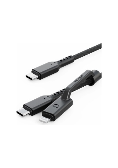 Flow Duo 2in1 1.5m 240w Type-c To Type-c Ve Lightning Pd Hızlı Şarj Kablo - Siyah