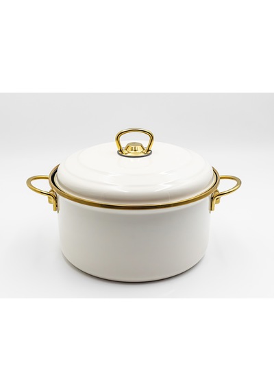 Bonera Emaye 20 Cm Tencere - Krem