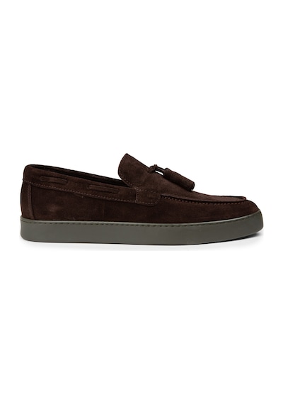 Deery Erkek Hakiki Süet Kahverengi Püsküllü Loafer - 01994mkhvc01 Kahverengi