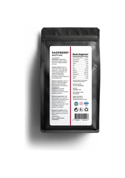 Ahududu Aromalı Matcha Tozu 50g, Raspberry Matcha Powder