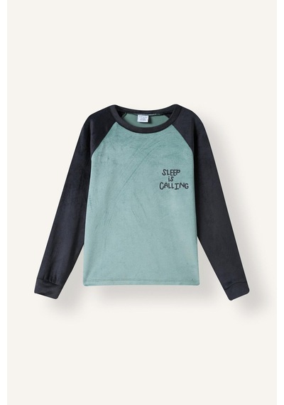 Defacto Baskılı Uzun Kollu Üst Ekose Desenli Ekose Kadife Alt 2li Pijama Takımı Erkek Çocuk I2477a826cwgn1129 Yeşil-gn1129