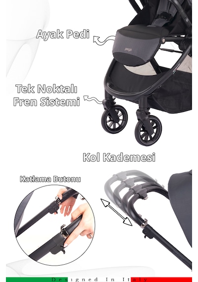 Prego Venüs Premium Travel Sistem UV Tenteli Travel Sistem Bebek Arabası