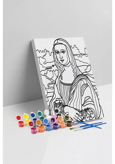 Mona Lisa Desenli Mandala Tuval Boyama Seti 40x50 Cm