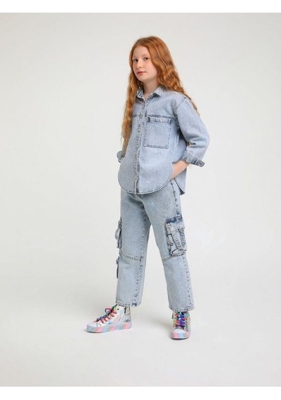 Jack Lions Kız Çocuk Paçası Üç Cepli Kot Pantolon-14185 Buz Mavi