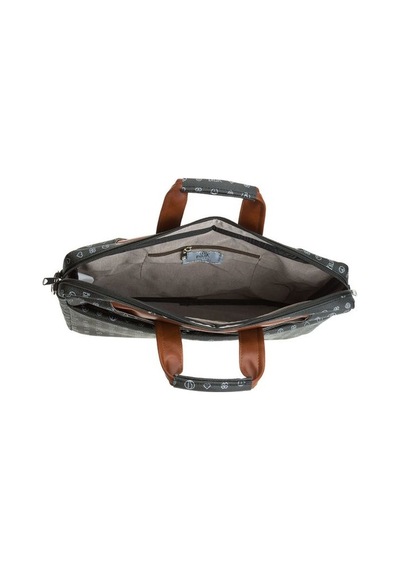 Bilik Deri Monogram Siyah/Taba Unisex Laptop & Evrak Çantası BRIE Siyah - Taba