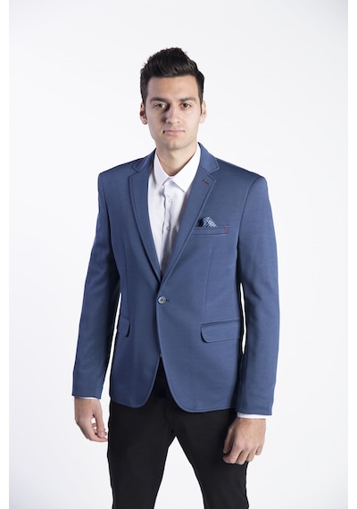 Sposo 5108 Dar Kalıp Yarım Astarlı Mavi Erkek Blazer Ceket Mavi
