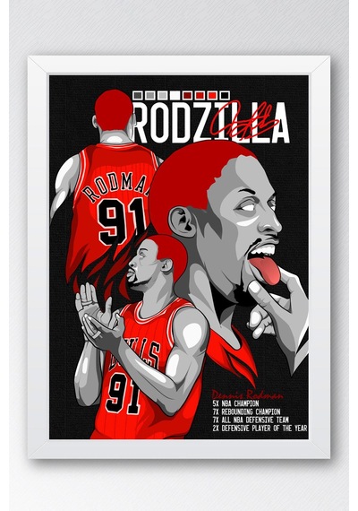 Dennis Rodman Çerçeveli Tablo - Basketbol Nba Posteri Tablo