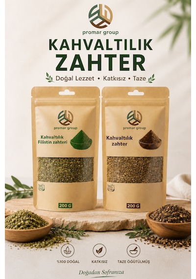 Kahvaltılık Zahter Paketi Filistin Zahteri Ve Geleneksel Zahter 2 X 200 G 400 G