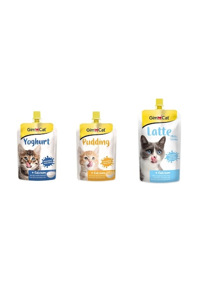 Gimcat Yoghurt Pouch 2 x 150 G + Latte Pouch 2 x 200 ML + Pudding Pouch Kedi Pudingi 2 x 150 G