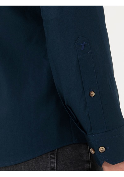 Cacharel Lacivert Slim Fit %100 Pamuk Oxford Gömlek