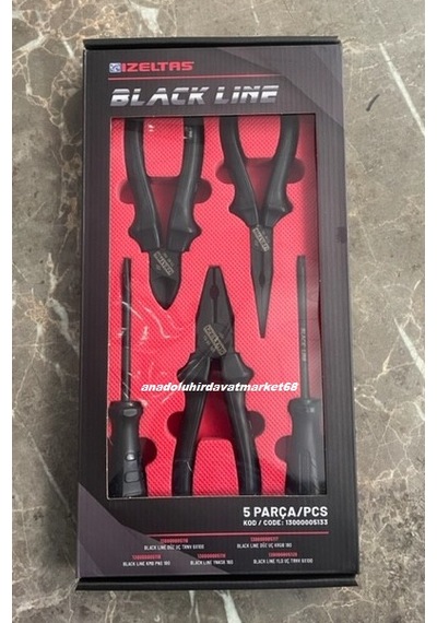 İzeltaş Black Line Pense Seti Carbon Çelik Yankeski Kargaburun Tornavida 5pcs Diğer