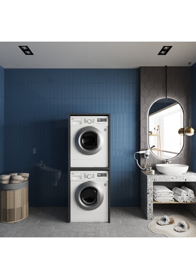Babil Çamaşır Ve Kurutma Makinesi Dolabı Banyo Dolabı Füme Antrasit