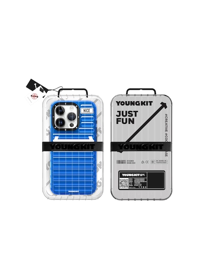 Apple Uyumlu iPhone 15 Pro Max Kılıf Youngkit Luggage Firefly Serisi Kapak Mavi