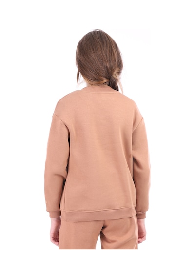 Toontoy Unisex Çocuk Nakışlı Sweatshirt Kahverengi