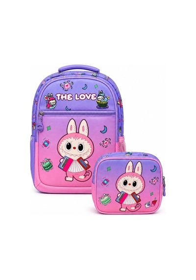 Waddell Pembe Mor The Love Bubu Desenli İlkokul Sırt Ve Beslenme Çantası 25212