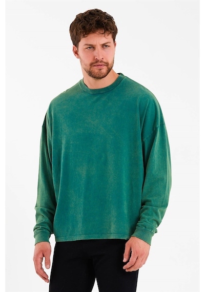 JAHR MARC Oversize Yeşil Uzun Kollu Erkek T-shirt Yeşil