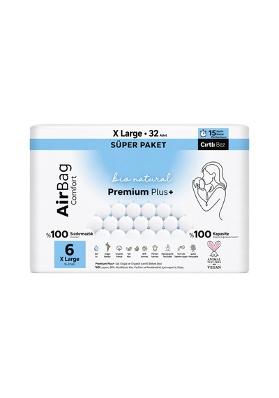 Premium Plus Airbag Comfort Bebek Bezi 6 Beden 32 Adet