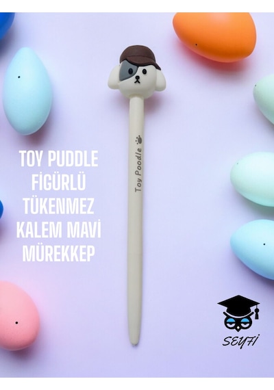 Toy Puddle Figürlü Tükenmez Kalem Mavi Mürekkep Kahverengi