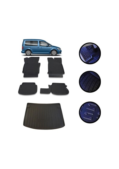 Caddy 2015-2022 Arası 4D Havuzlu Oto Paspas Ve Bagaj Set