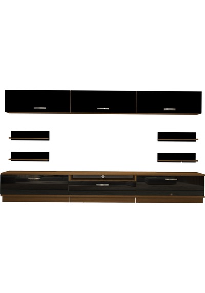 Decoraktiv Trendstyle 8y Mdf Tv Ünitesi Tv Sehpası Ceviz - Siyah