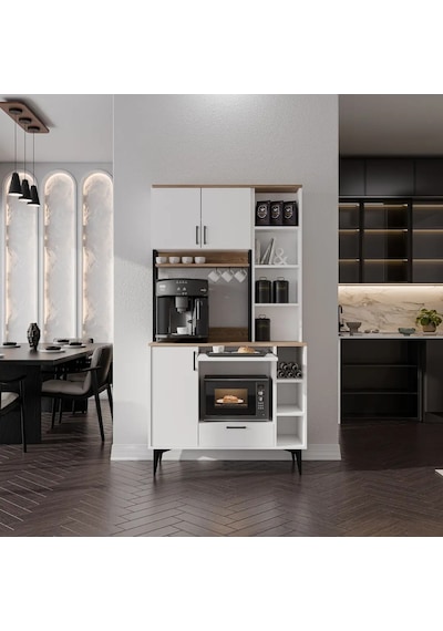 MEZZA 5272 MINERVA Kahve Köşesi 105 Cm Çok Amaçlı Dolap Kiler Mutfak Dolabı Sepet Beyaz Sepet-Beyaz MEZZA 5272 MINERVA Kahve Köşesi 105 Cm Çok Amaçlı Dolap Kiler Mutfak Dolabı Sepet Beyaz Sepet-Beyaz