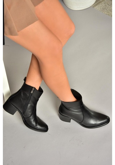 Fox Shoes T654043803 Siyah Hakiki Deri Kadın Bot Siyah-hakiki Deri Siyah