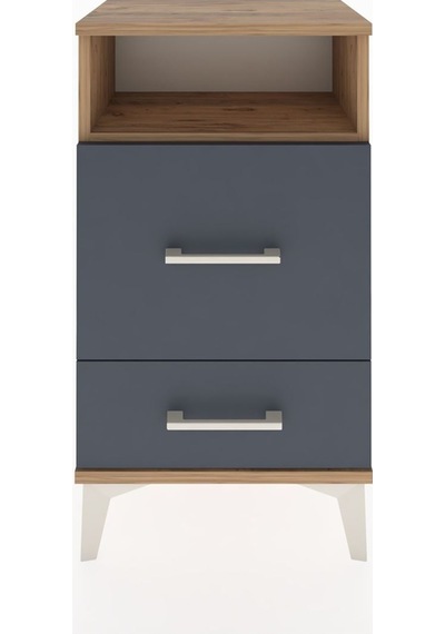 Arges Komodin Tek Raflı Tek Çekmeceli 44x30x80 Çam-antrasit Atlas Çam