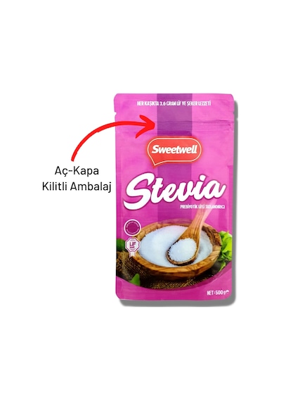 Sweetwell Stevia Prebiyotik Lifli Toz Sofralık Tatlandırıcı 500 G