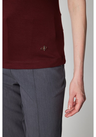 On Kadın Dik Yaka Kolsuz Basic Bluz 61432 Bordo Bordo