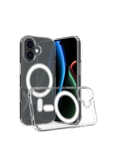 Teknomoda Apple Uyumlu iPhone 17 Kılıf Magsafe Wireless Kablosuz Şarj Manyetik Şeffaf Silikon Kapak Şeffaf