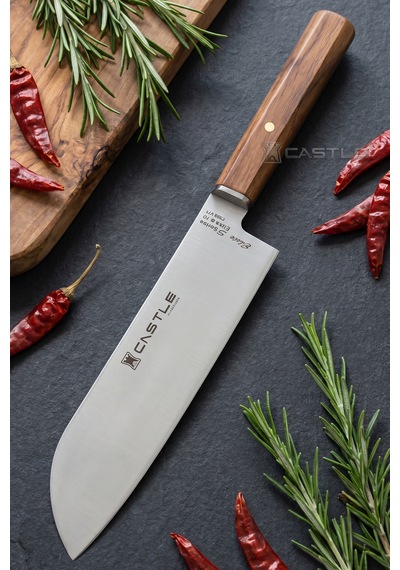 Elit Serisi Santoku Ceviz Sap Uzak Doğu Mutfak Şef Bıçağı Et Ekmek Sebze Salata Şef Bıçak Lzg-107x
