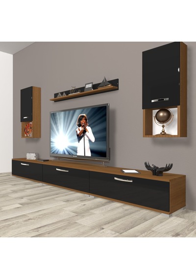 Decoraktiv Eko 270da Slm Tv Ünitesi Tv Sehpası Ceviz - Siyah