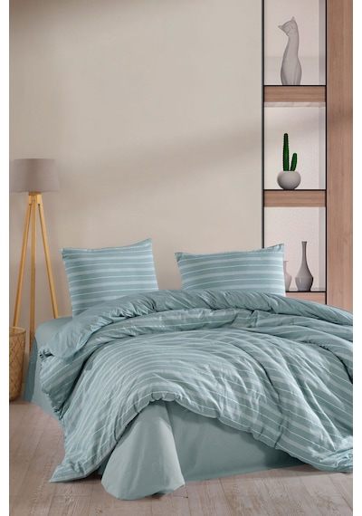 Varol Stripe Saten King Size Nevresim Takım Yesıl/kıngsıze Yeşil