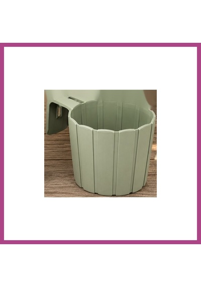 Gees Global 3d Baskı Askılı Balkon Saksısı Dikey Çizgili Dekoratif Çiçek Ve Aromatik Bitki Saksısı - Adaçayı Yeşili Gbzs