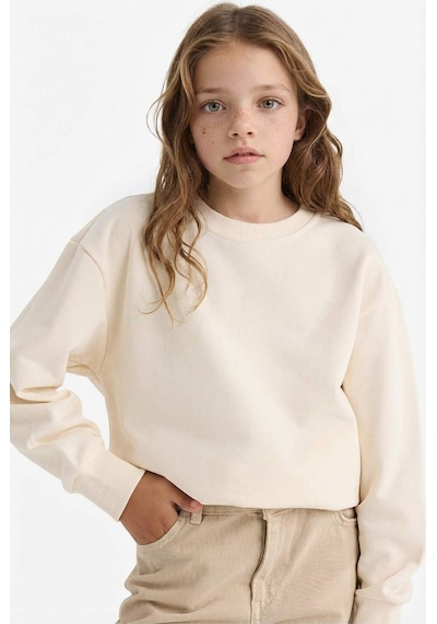 Defacto Kız Çocuk Relax Fit Bisiklet Yaka Basic Düz Sweatshirt A2797a825auer134 Ekru Defacto Kız Çocuk Relax Fit Bisiklet Yaka Basic Düz Sweatshirt A2797a825auer134 Ekru
