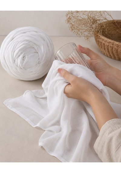 Favora Tülbent Kumaş 1 Metre Mermer Şahin Beyaz