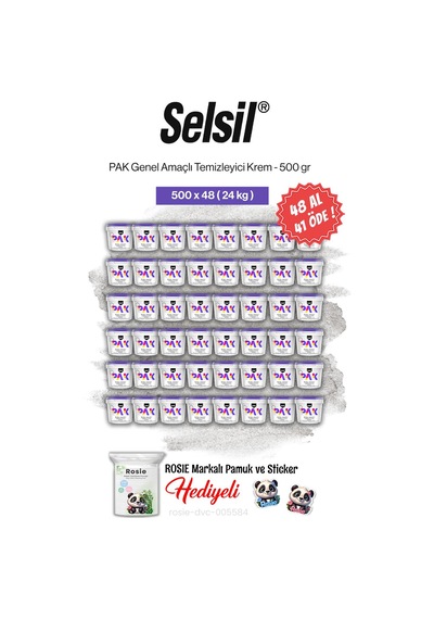 Selsil Pak 500 Gr, 48 Al 41 Öde Genel Amaçlı Temizleyici Krem Ve Rosie Pamuk